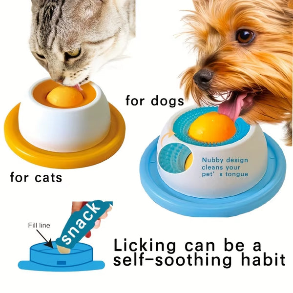 Interactive Dog & Cat Lick Bowl with Slow Feeder - Relieve Anxiety & Enhance Training for Puppies and Kittens