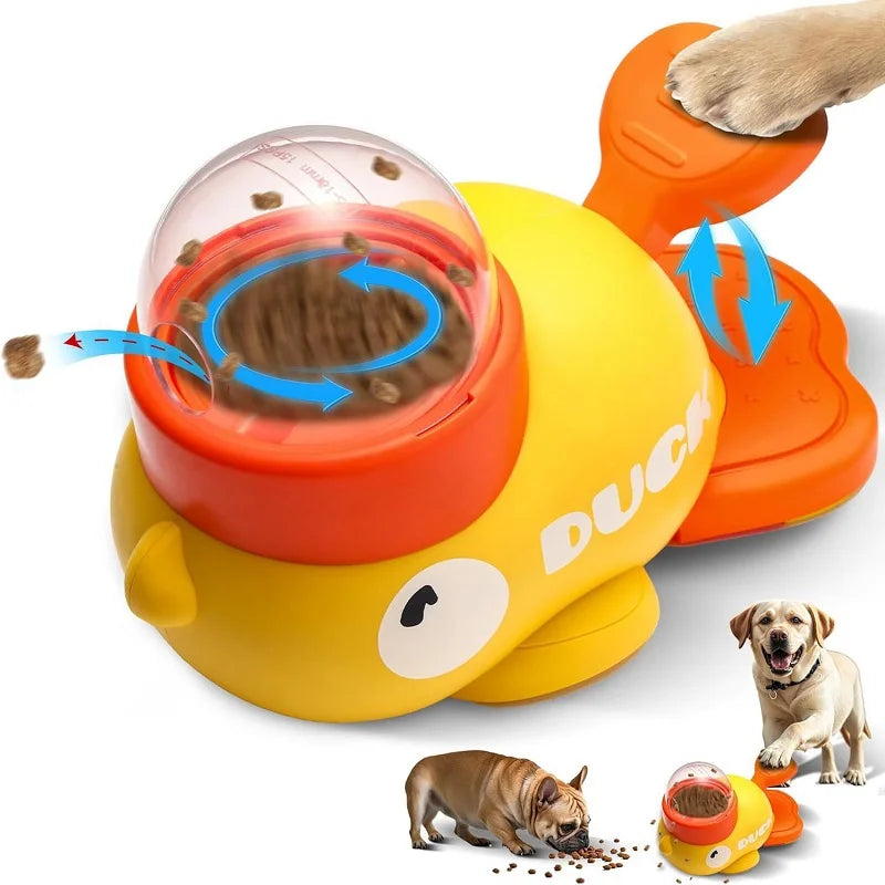 Engaging Dog Food Feeder - Cartoon Duck Design Puzzle Toy for Happy, Healthy Pets