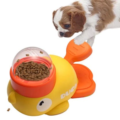 Engaging Dog Food Feeder - Cartoon Duck Design Puzzle Toy for Happy, Healthy Pets