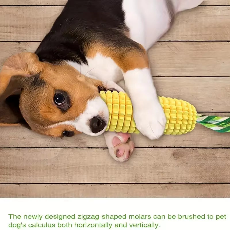 Ultimate Dog Chew Toy for Aggressive Chewers - Tough, Durable, and Squeaky Interactive Corn Stick for All Breeds