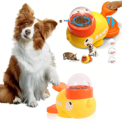 Engaging Dog Food Feeder - Cartoon Duck Design Puzzle Toy for Happy, Healthy Pets