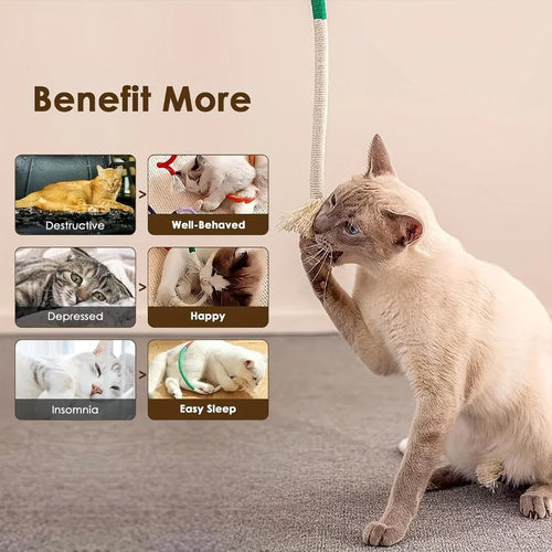 Engaging Cotton Cat Chew Toy - Perfect for Teeth Cleaning and Nibbling Fun with Catnip Rope