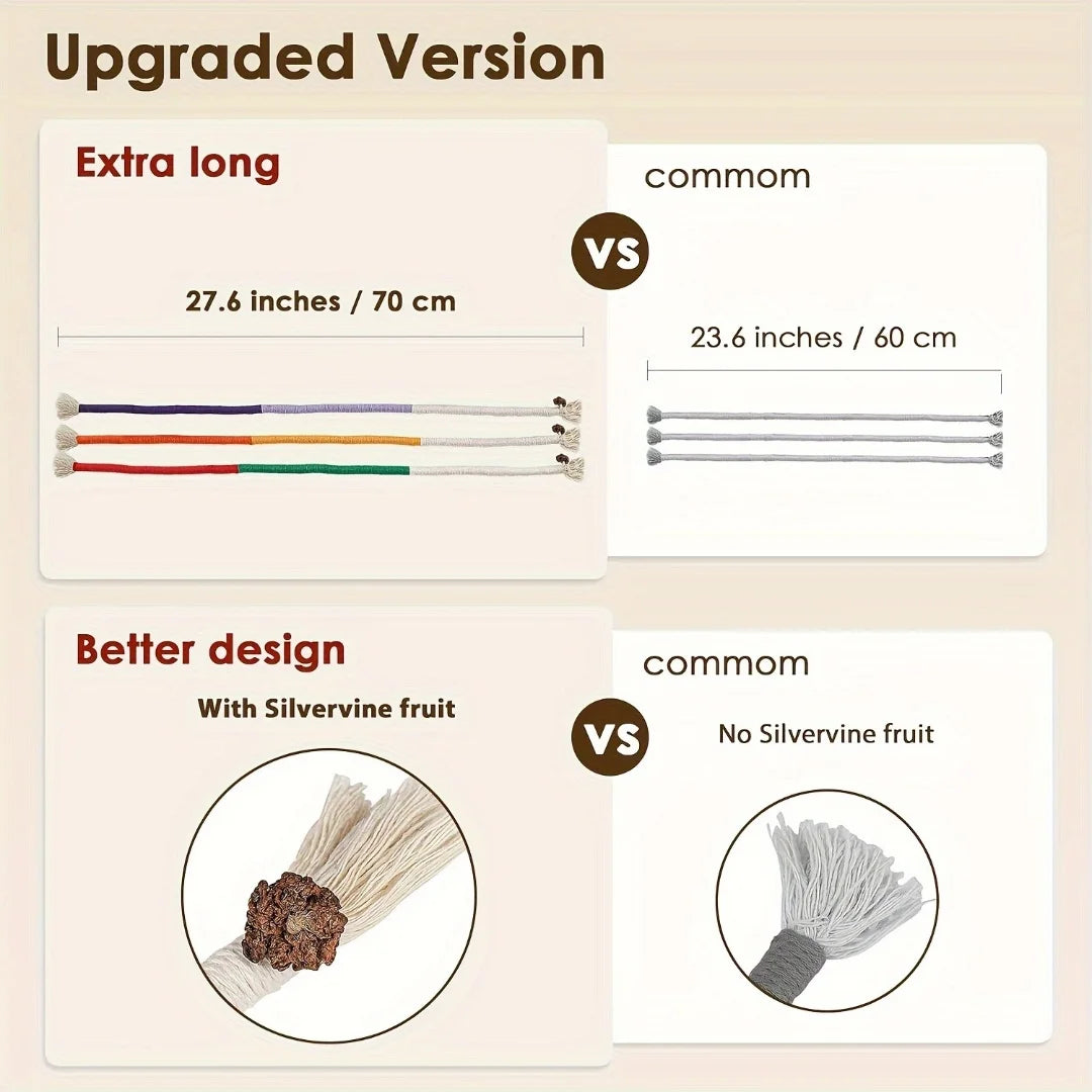 Engaging Cotton Cat Chew Toy - Perfect for Teeth Cleaning and Nibbling Fun with Catnip Rope