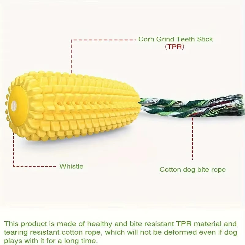 Ultimate Dog Chew Toy for Aggressive Chewers - Tough, Durable, and Squeaky Interactive Corn Stick for All Breeds