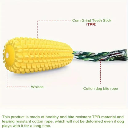 Ultimate Dog Chew Toy for Aggressive Chewers - Tough, Durable, and Squeaky Interactive Corn Stick for All Breeds